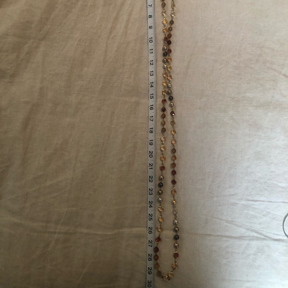 Long Amber Stone Statement Necklace - image 5